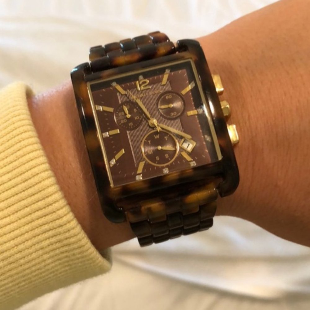 Michael Kors Tortoise Shell Rectangle Watch - image 3